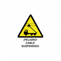 Cartel PVC Peligro Cable Suspendido 40X30 Referencia 0384