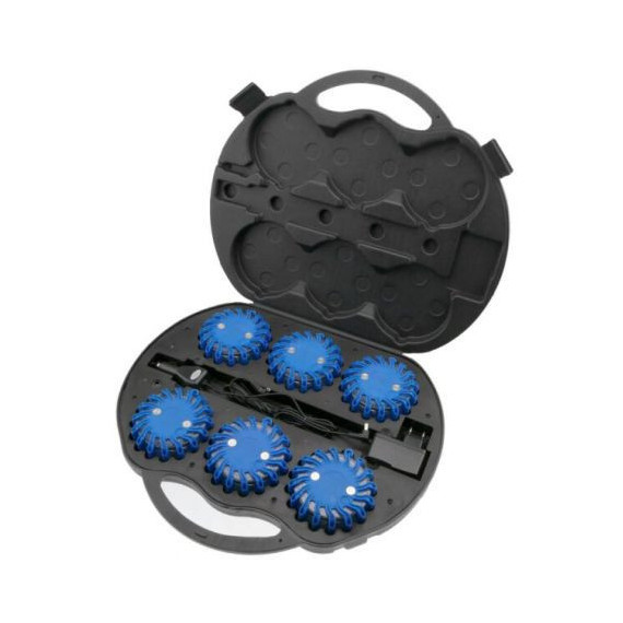 Maletin 6 Uds Baliza Naranja Led Poweflare con Cargador Referencia 1029