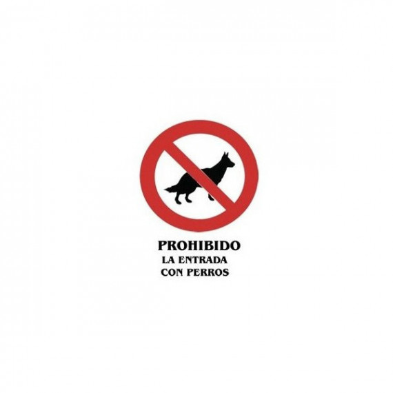 Cartel PVC Prohibido la Entrada con Perros 40X30