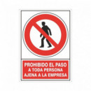 Cartel Prohibido el Paso a Toda Persona Ajena a la Empresa 21X29