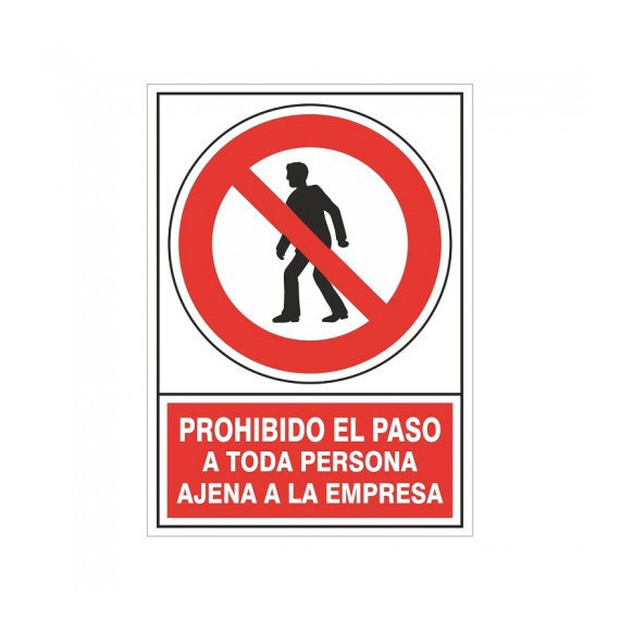 Cartel Prohibido el Paso a Toda Persona Ajena a la Empresa 21X29