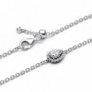 PANDORA Pulsera en Plata de Ley Halo Brillante Corte Pera​ 593001C01