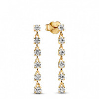 PANDORA Brillantes​pendientes Colgantes con un Recubrimiento en Oro de 14K Gemas 263011C01