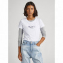 PEPE JEANS Camiseta New Virginia Blanca PL505202-800