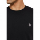 Camiseta U.S Polo ASSN negra logo bordado blanco