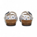 Sand+hebillas  Bio Estampada Blanco/azul  GARVALIN