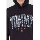 Sudadera TOMMY JEANS Negra Logo Estampado Pb