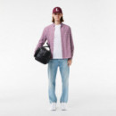 Camiseta de Corte Clásico de Punto de Algodón  LACOSTE