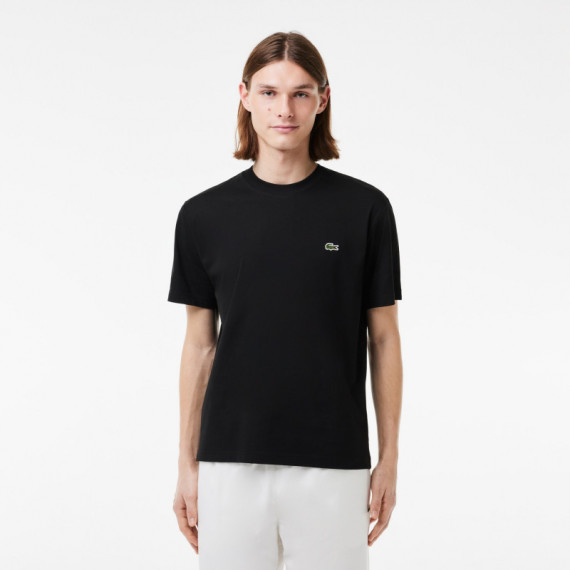 Camiseta LACOSTE Negra de Corte Regular de Algodón