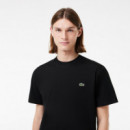 Camiseta LACOSTE Negra de Corte Regular de Algodón