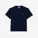 Camiseta de Corte Clásico de Punto de Algodón  LACOSTE