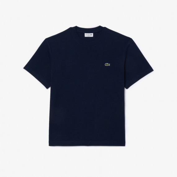 Camiseta de Corte Clásico de Punto de Algodón  LACOSTE
