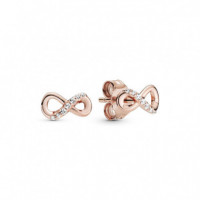 PANDORA PANDORA Rose Pendientes de Botón en PANDORA Rose Infinito Brillantes 288820C01