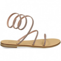 Sandalia Espiral Strass Bronce  NICOLAS LAINAS
