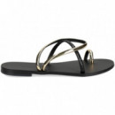 Tira Reptil Negro Esclava Pulsera Oro  NICOLAS LAINAS