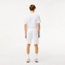 Pantalón Corto de Chándal en Felpa con Raya del Logo de LACOSTE