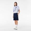 Pantalón Corto de Chándal en Felpa con Raya del Logo de LACOSTE