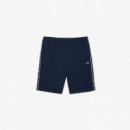 Pantalón Corto de Chándal en Felpa con Raya del Logo de LACOSTE