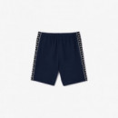 Pantalón Corto de Chándal en Felpa con Raya del Logo de LACOSTE