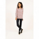 Camisetas Hombre Camiseta SAINT JAMES Marinera de Rayas Minquiers Tricolor Crudo / Marine / Tulipe