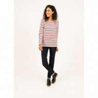 Camisetas Hombre Camiseta SAINT JAMES Marinera de Rayas Minquiers Tricolor Crudo / Marine / Tulipe