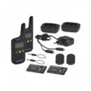 MOTOROLA Pareja de Walkies XT185 16 CANALES,8KM,AURICULARES Incluidos Negro