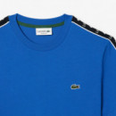Camiseta en Punto de Algodón con Rayas del Logo de LACOSTE