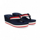 Flip Flop Plataforma Multi Azul  TOMMY HILFIGER