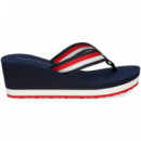 Flip Flop Plataforma Multi Azul  TOMMY HILFIGER