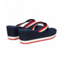 Flip Flop Plataforma Multi Azul  TOMMY HILFIGER