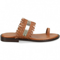 Esclava Dedo Piel Trenzada Camel  SEBAGO