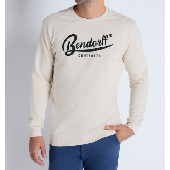 Sudadera Bendorff blanco crema logo bordado PB