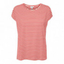 Camisetas Mujer Camiseta Rayas VERO MODA Ava Cayenne Pristine