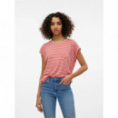 Camisetas Mujer Camiseta Rayas VERO MODA Ava Cayenne Pristine