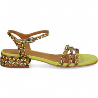 Sandalia 3 Hebillas Print Beige  AUDLEY