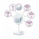 BEURER Espejo de Maquillaje con Luz Led BS45, 5X Zoom Apagado Automatico