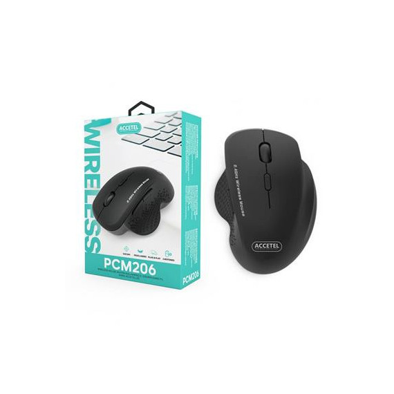 ACCETEL Raton Inalambrico Ergonomico PCM206 Negro