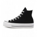 Plataformas CONVERSE de Lona Altas Negras