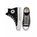 Plataformas CONVERSE de Lona Altas Negras