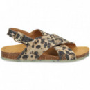 Sandalia Cruzada Lino Coral  ZOURI