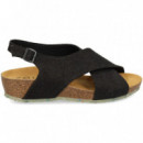 Sandalia Cruzada Lino Moka  ZOURI