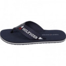 Chanclas con Logo del Monotipo y Cinta de TOMMY HILFIGER