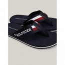 Chanclas con Logo del Monotipo y Cinta de TOMMY HILFIGER