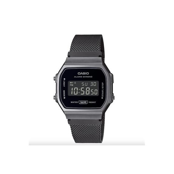 CASIO Coleccion A168WEMB-1BEF Reloj Digital Correa Milanesa Acero Ino Gris, Fecha,cronometro, Alarma