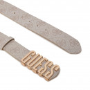 Noelle Not Adjt Pant Belt H35 Dove Logo  GUESS