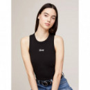 Tjw Slim Script Tank Ext Black  TOMMY JEANS