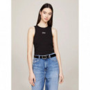 Tjw Slim Script Tank Ext Black  TOMMY JEANS
