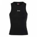 Tjw Slim Script Tank Ext Black  TOMMY JEANS