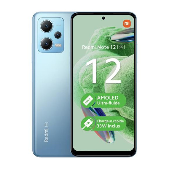 XIAOMI Telefono Movil Redmi Note 12 5G Gris 6.67", 4GB Ram, 128GB, Octa Core, 48MP-13MP-8MP