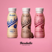 BAREBELLS Milkshake Strawberry - 330 Ml (caja 8UD)